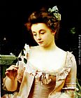 Gustave Jean Jacquet Canvas Paintings - A Rare Beauty